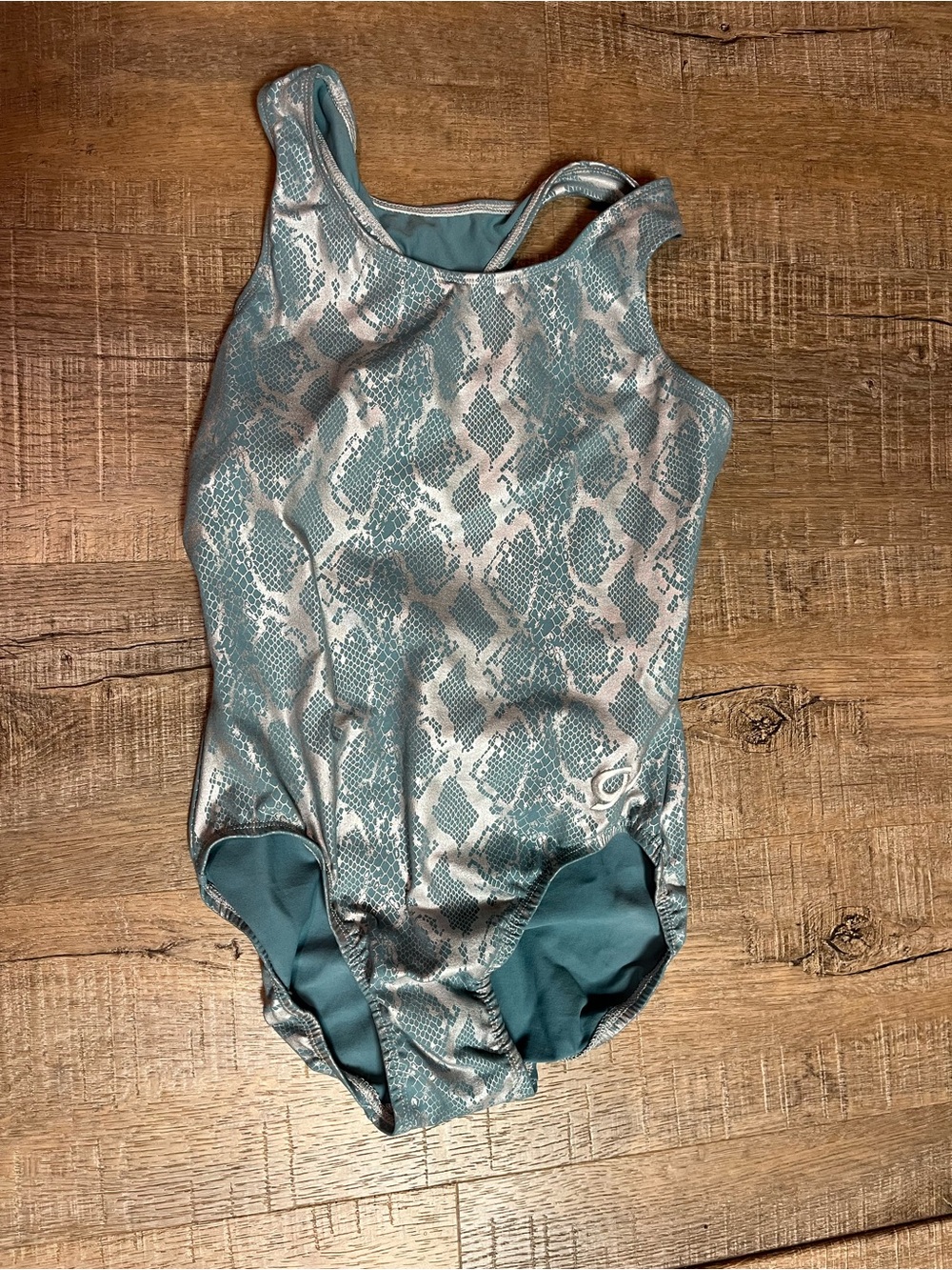 Teal Snake-Print One-Piece leotard